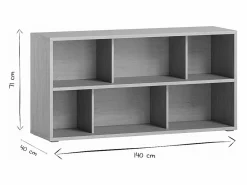 Hot Miliboo Estantería baja acabado de madera clara de roble 140 cm EPURE Marru00f3n