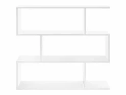 Hot Vente-unique Estantería baja asimétrica 3 estantes TOMINI - Color: Blanco