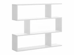 Hot Vente-unique Estantería baja asimétrica 3 estantes TOMINI - Color: Blanco