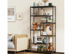 Best Estantería Bealife de Almacenamiento 7 Niveles con Estructura Metálica y Patas Ajustables 100 x 30 x 180 cm Librería