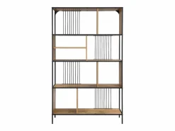 Outlet Estantería con 9 compartimentos de MDF y acero - Natural y Negro - LEMAVIA Estantería