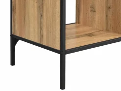 Outlet Estantería con 9 compartimentos de MDF y acero - Natural y Negro - LEMAVIA Estantería