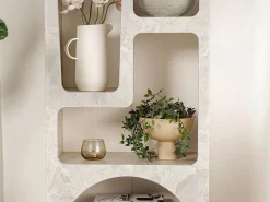 New Vente-unique Estantería con 5 compartimentos - Efecto mármol - LUELA Gris