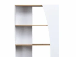 Estantería con 5 estantes - Blanco y Natural - JILORA Librería