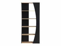 New Estantería con 5 estantes - Negro y Natural - JILORA Librería