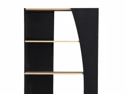 New Estantería con 5 estantes - Negro y Natural - JILORA Librería