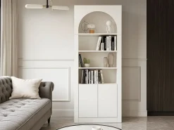 Discount Vente-unique Estantería con 4 estantes y 2 puertas - - CYMORA Blanco