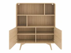 Vente-unique Estantería con 2 puertas y 4 estantes - Natural - JALEMO Color natural claro