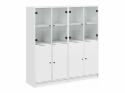 Estantería con puertas madera de ingeniería negro 136x37x142 cm ES127677