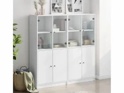 Estantería con puertas madera de ingeniería negro 136x37x142 cm ES127677