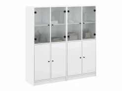 Estantería con puertas madera de ingeniería negro 136x37x142 cm ES127677