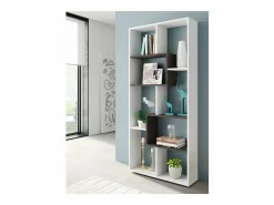 Hot Calicosy Estantería de 8 compartimentos multiposición - A180 cm - Kawa Blanco