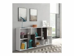 Hot Calicosy Estantería de 8 compartimentos multiposición - A180 cm - Kawa Blanco