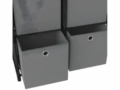 Clicnbuy Estantería de 6 cubos con cajas tela negra 103x30x72,5 cm