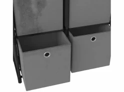 Clicnbuy Estantería de 4 cubos con cajas de tela negra 69x30x72,5 cm