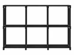 Best Estantería de 6 cubos de tela negra 103x30x72,5 cm Estantería
