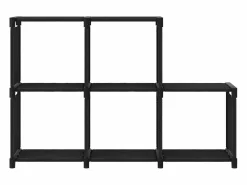 Hot Estantería de 5 cubos de tela negra 103x30x72,5 cm Estantería