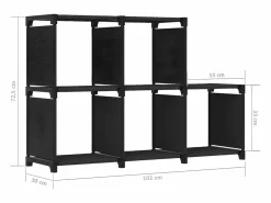 Hot Estantería de 5 cubos de tela negra 103x30x72,5 cm Estantería