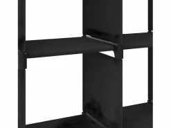 New Estantería de 4 cubos de tela negra 69x30x72,5 cm Estantería