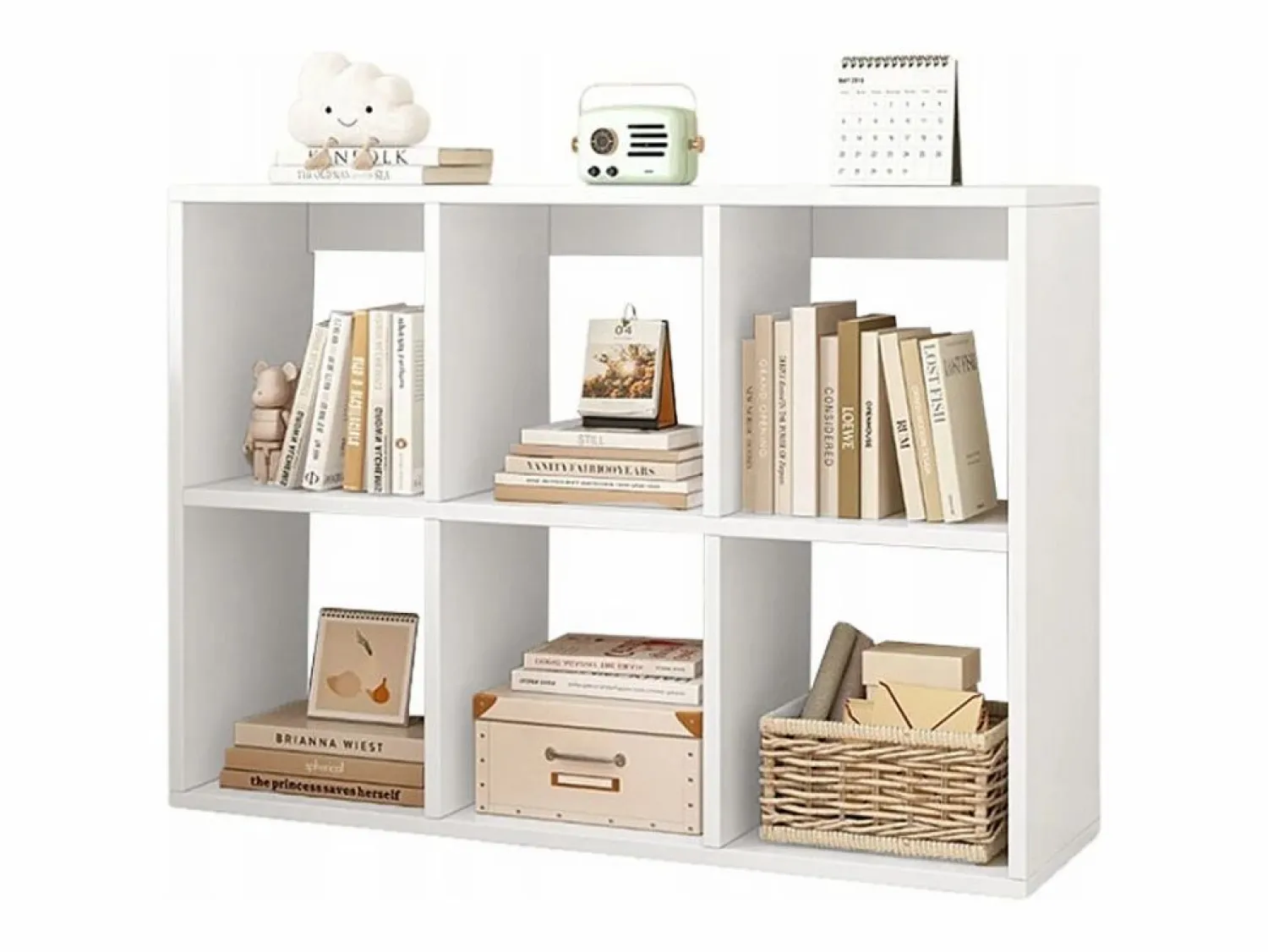 Hot ESTANTERÍA DE 6 ESTANTES PARA LIBROS ARMARIO ABIERTO MODERNO LOFT 100x67x30 cm Blanco