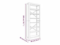 Discount vidaxl Estantería de 7 nieveles madera maciza de acacia 80x30x200 cm Marru00f3n