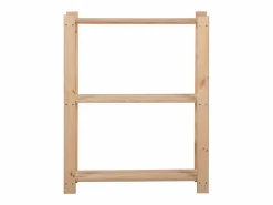 Sale Estantería de 3 niveles madera pino maciza 60x28,5x90 cm ES741002 Marru00f3n
