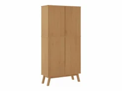 Sale Clicnbuy Estantería de 4 niveles OLDEN madera maciza de pino marrón Marru00f3n