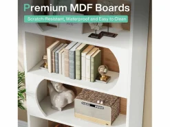 Clearance Estantería de 5 niveles , estantes de almacenamiento de 180 cm, estantería grande de cubo abierto, estantes de exhibición de madera para dormitorio, sala de estar, oficina, y nogal Librería