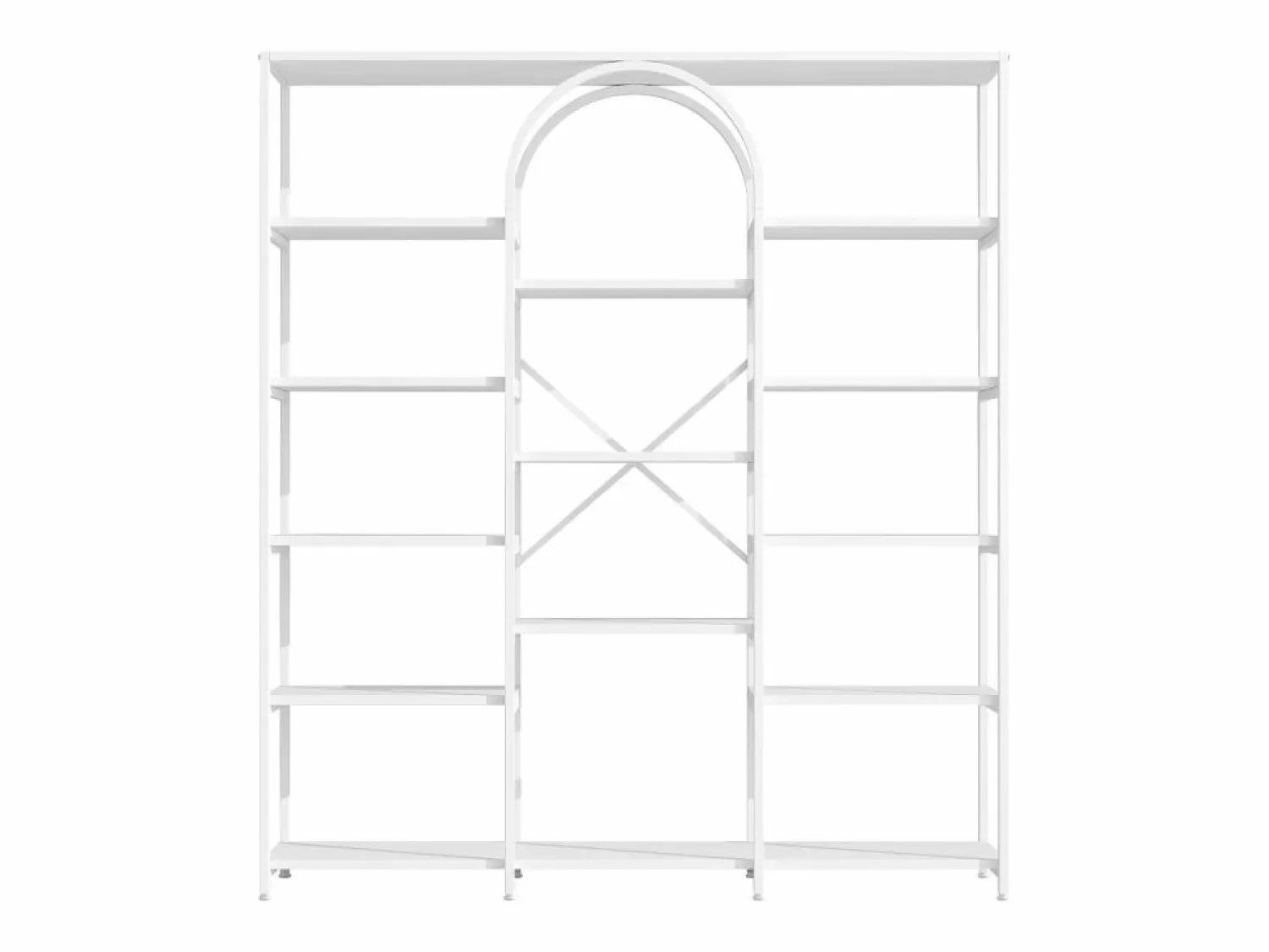 Hauss Spole Estantería de acero y MDF de 160 x 30 x 180 cm - Diseño rectangular y arqueado - Color