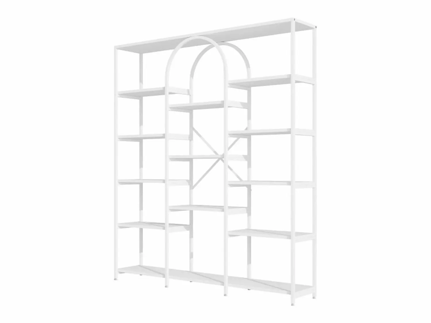 Hauss Spole Estantería de acero y MDF de 160 x 30 x 180 cm - Diseño rectangular y arqueado - Color