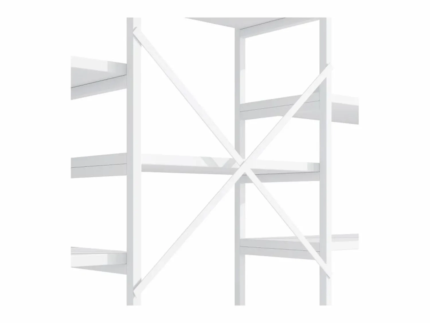 Hauss Spole Estantería de acero y MDF de 160 x 30 x 180 cm - Diseño rectangular y arqueado - Color