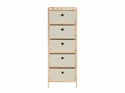 vidaxl Estantería de almacenaje 5 cestas de tela madera de cedro