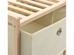 vidaxl Estantería de almacenaje 5 cestas de tela madera de cedro