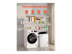 Clearance Estantería de Almacenamiento SucceBuy, para Lavadora y Secadora, 6 Niveles, Blanca Mueble Para Lavadora