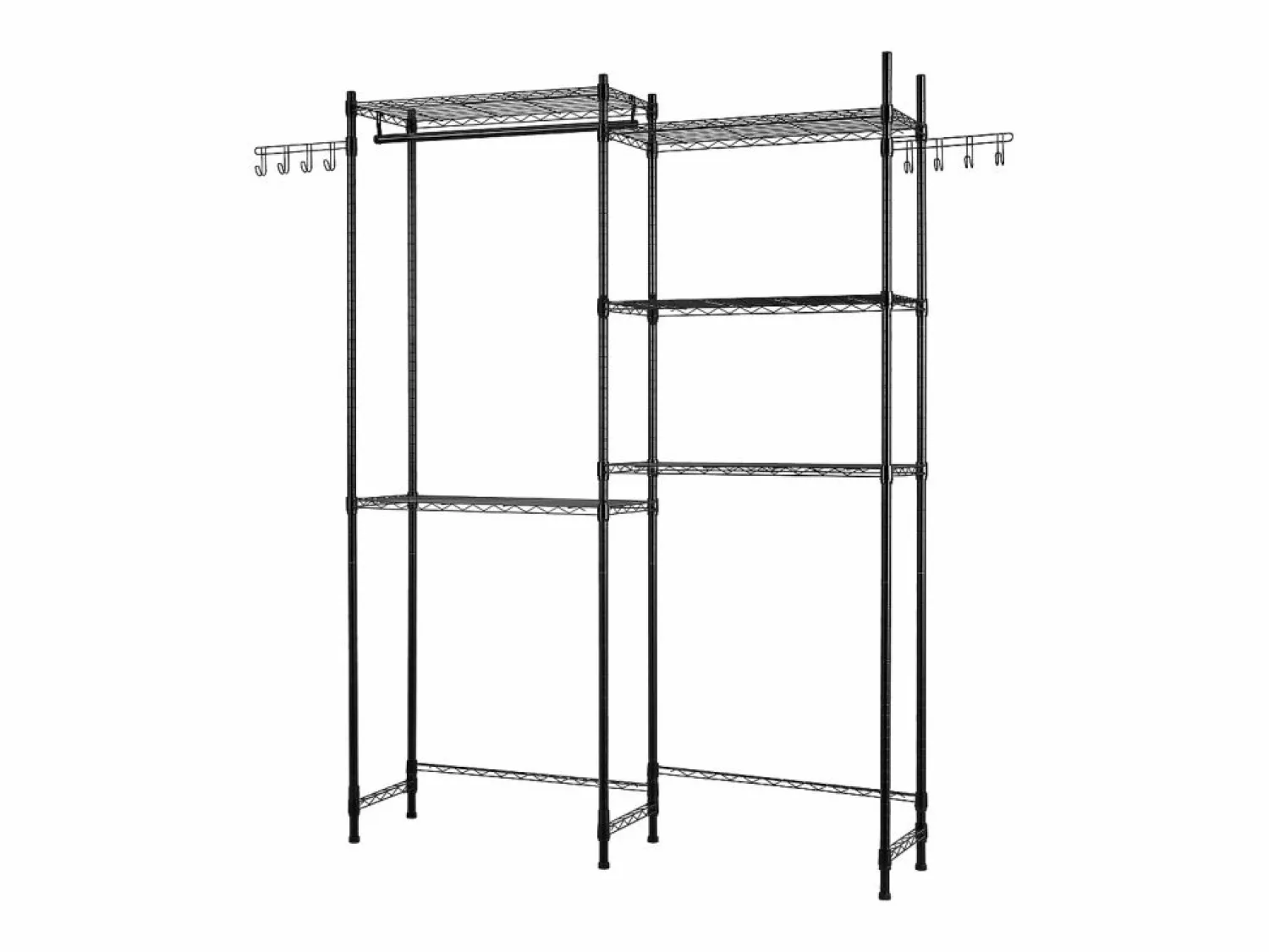 Best Estantería de Almacenamiento SucceBuy, para Lavadora y Secadora, 5 Niveles, Negro