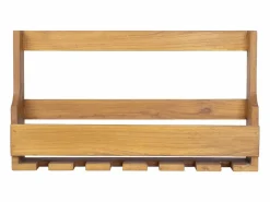 OZAIA Estantería de botellas y copas vintage - Madera de Mindi - L. 70 x An. 15 x Al. 40 cm - VIDAGO