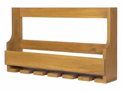 OZAIA Estantería de botellas y copas vintage - Madera de Mindi - L. 70 x An. 15 x Al. 40 cm - VIDAGO