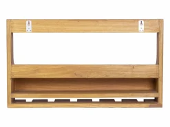 OZAIA Estantería de botellas y copas vintage - Madera de Mindi - L. 70 x An. 15 x Al. 40 cm - VIDAGO