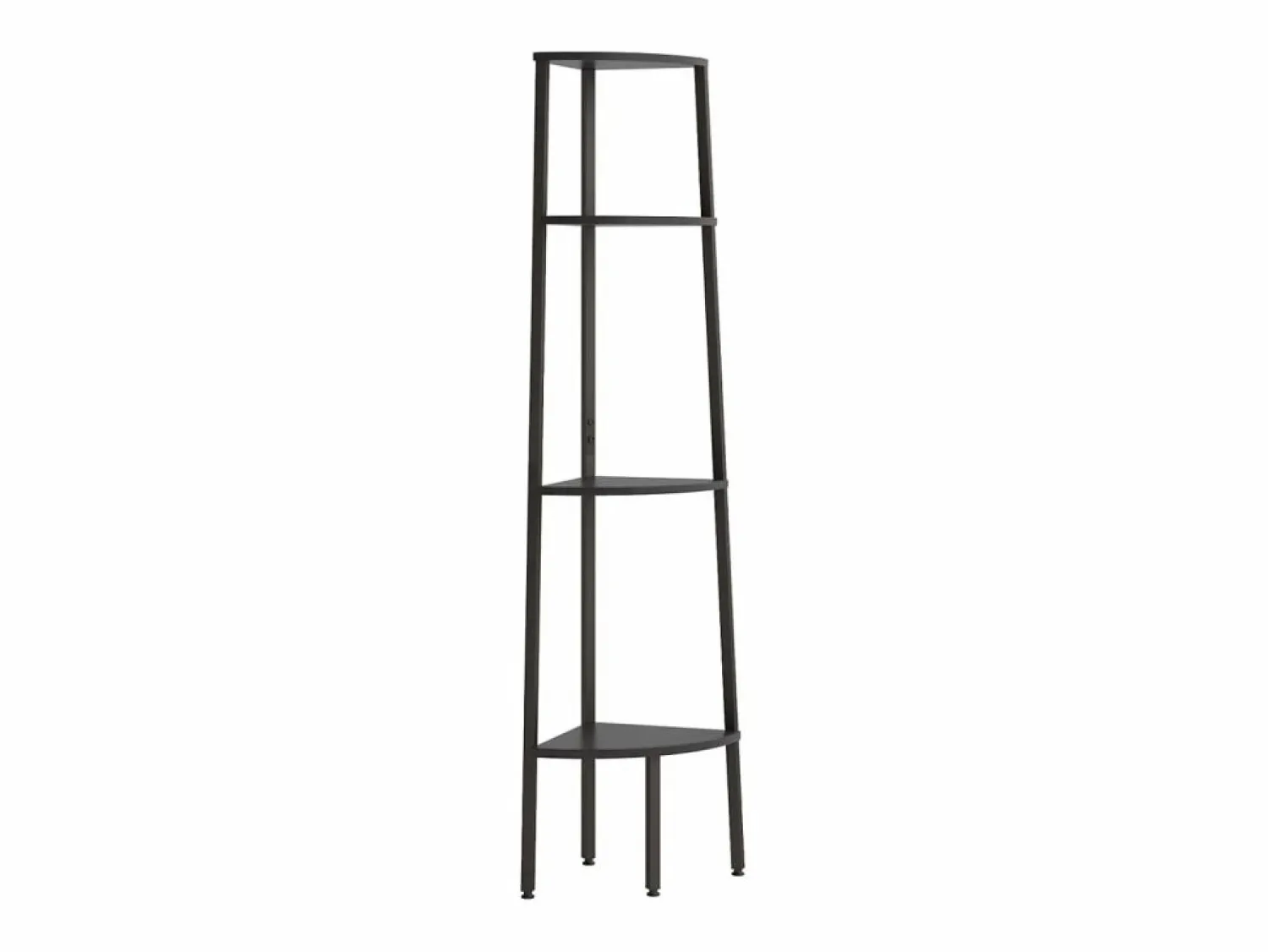 New Clicnbuy Estantería de esquina de 4 niveles negra 45,5x31,5x150 cm Negro