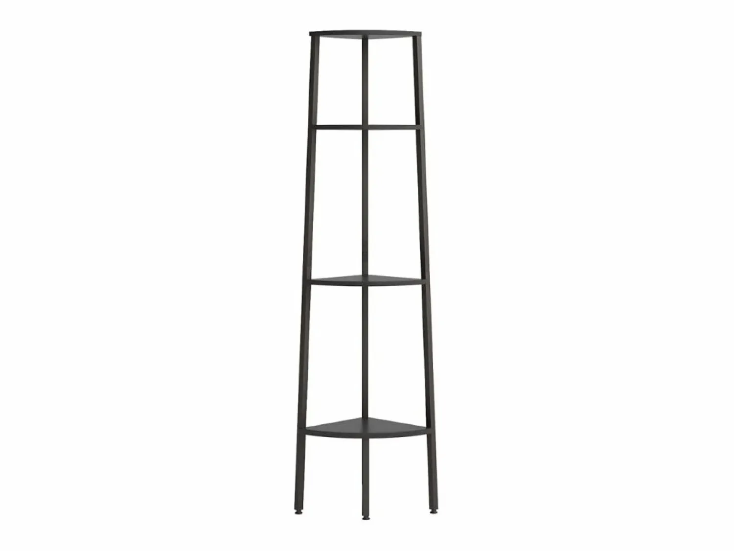New Clicnbuy Estantería de esquina de 4 niveles negra 45,5x31,5x150 cm Negro