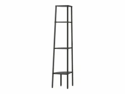 New Clicnbuy Estantería de esquina de 4 niveles negra 45,5x31,5x150 cm Negro