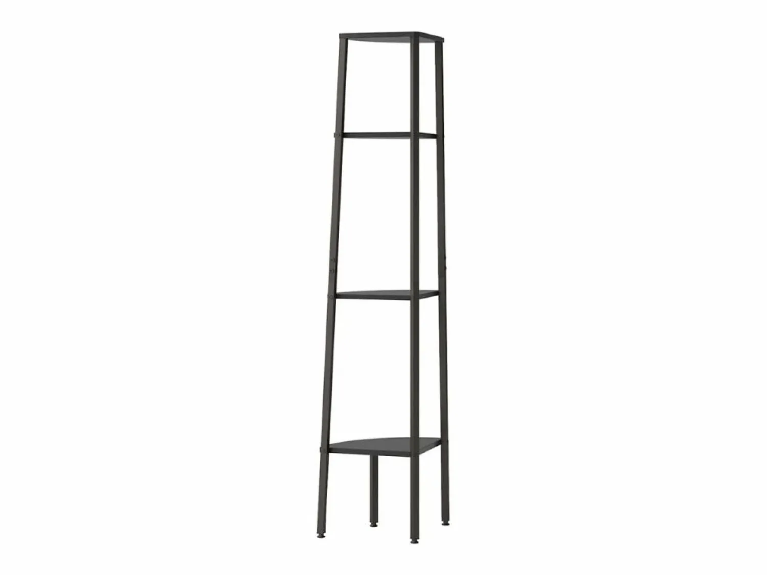 New Clicnbuy Estantería de esquina de 4 niveles negra 45,5x31,5x150 cm Negro