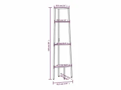 New Clicnbuy Estantería de esquina de 4 niveles negra 45,5x31,5x150 cm Negro
