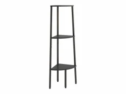 Clicnbuy Estantería de esquina de 3 niveles negra 45,5x31,5x120 cm