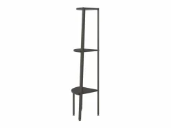 Clicnbuy Estantería de esquina de 3 niveles negra 45,5x31,5x120 cm