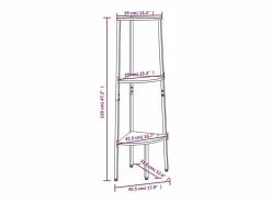 Clicnbuy Estantería de esquina de 3 niveles negra 45,5x31,5x120 cm