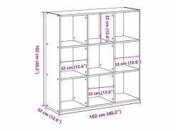 Clicnbuy Estantería de madera de ingeniería hormigón 102x32x102 cm
