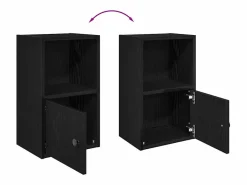 New Clicnbuy Estantería de madera de ingeniería roble 31x24x52 cm Negro