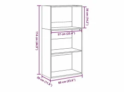 New Estantería de madera de ingeniería roble Sonoma 60x30x114 cm Librería
