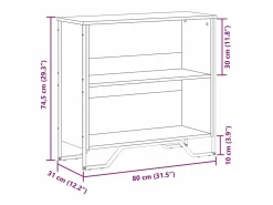 Clicnbuy Estantería de madera de ingeniería marrón roble 80x31x74,5 cm